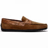 Zelli Italia 31-160-CGN MONZA Sueded Calfskin with Crocodile Driver, Cognac