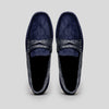 Zelli Italia 31-160-NVY MONZA Sueded Calfskin with Crocodile Driver, Navy