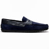 Zelli Italia 31-160-NVY MONZA Sueded Calfskin with Crocodile Driver, Navy