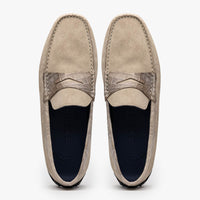 Zelli Italia 31-160-SND MONZA Sueded Calfskin with Crocodile Driver Sand