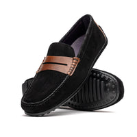 Zelli Italia 36-300-BLK MONZA Sueded Italian Calfskin Driver Black / Chestnut