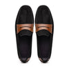 Zelli Italia 36-300-BLK MONZA Sueded Italian Calfskin Driver Black / Chestnut