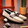 Zelli Italia 36-300-BON MONZA Sueded Italian Calfskin Driver Bone / Chestnut
