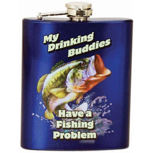 ToyShnip My Drinking Buddies Have a Fishing Problem 7oz. Hip Flask