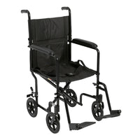 Lightweight Transport Wheelchair, 19" Seat, Black RIO Medical Supplies