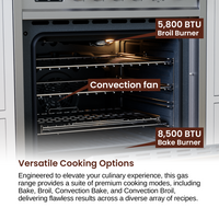 Rangaire 24" Gas Range Convection Oven Freestanding Stainless Steel RRG241TS Rangaire Appliances