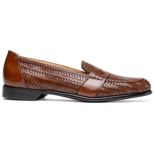 Zelli Italia 15-585-CGN NICOLA Italian Calfskin Basketweave, Cognac