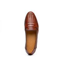 Zelli Italia 15-585-CGN NICOLA Italian Calfskin Basketweave, Cognac