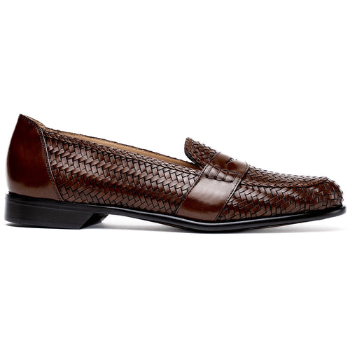 Zelli Italia 15-585-BRN NICOLA Italian Calfskin Basketweave, Dark Brown