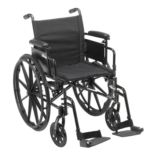 Cruiser X4 Lightweight Dual Axle Wheelchair with Adjustable Detachable Arms, Desk Arms, Swing Away Footrests, 18" Seat RIO Medical Supplies