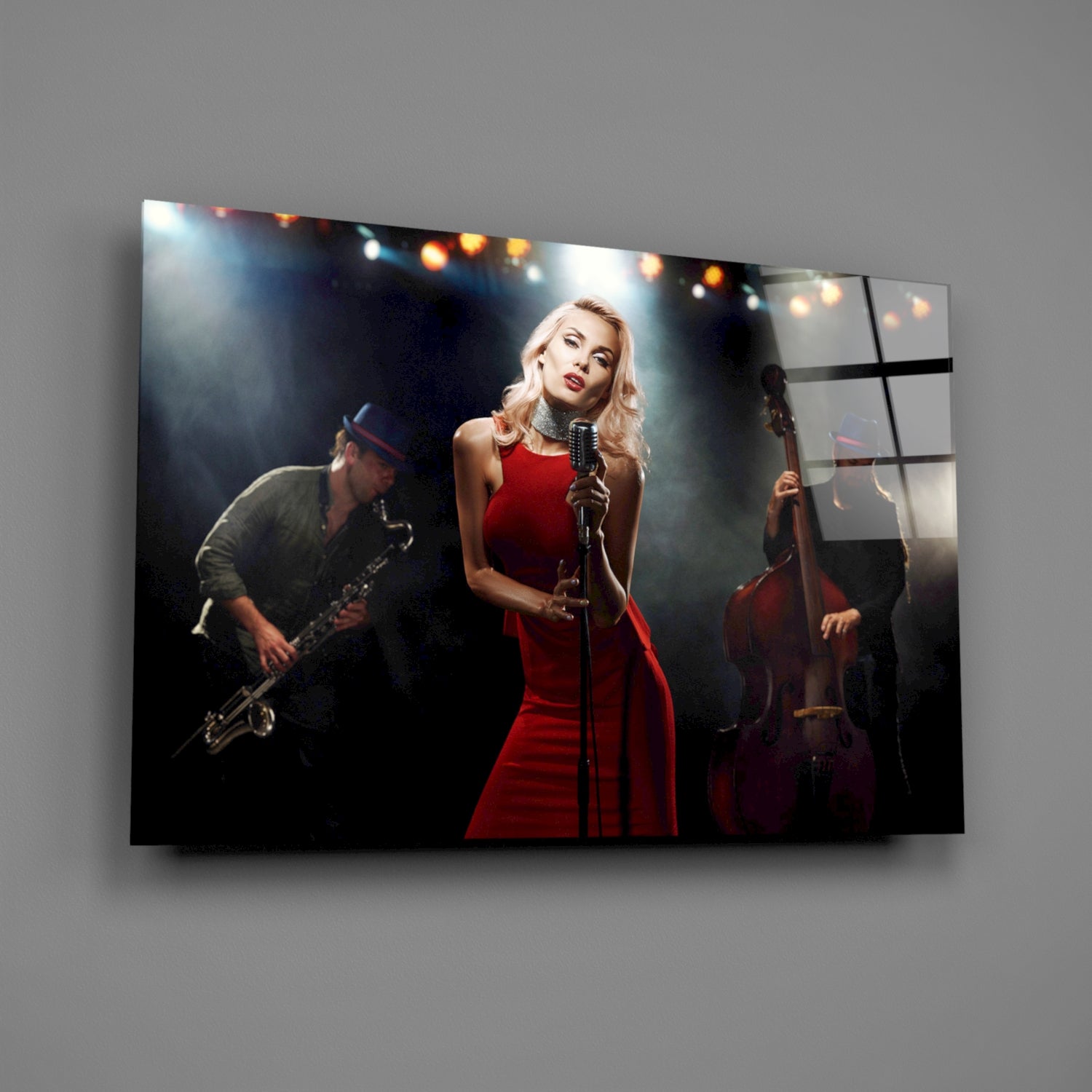 Insigneart USA Insigneart USA Female Musician Glass Wall Art