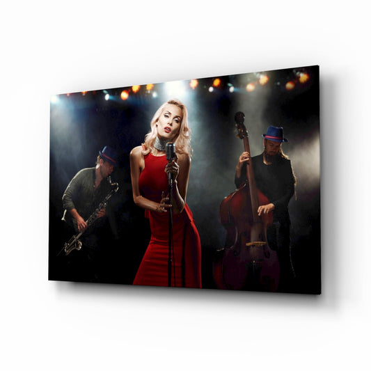 Insigneart USA Insigneart USA Female Musician Glass Wall Art