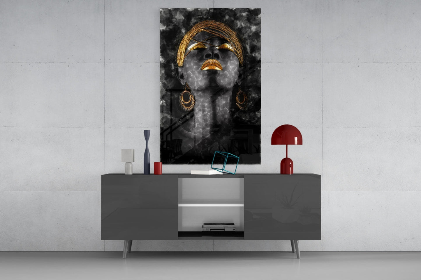 Insigneart USA Insigneart USA African Woman Portrait Glass Wall Art