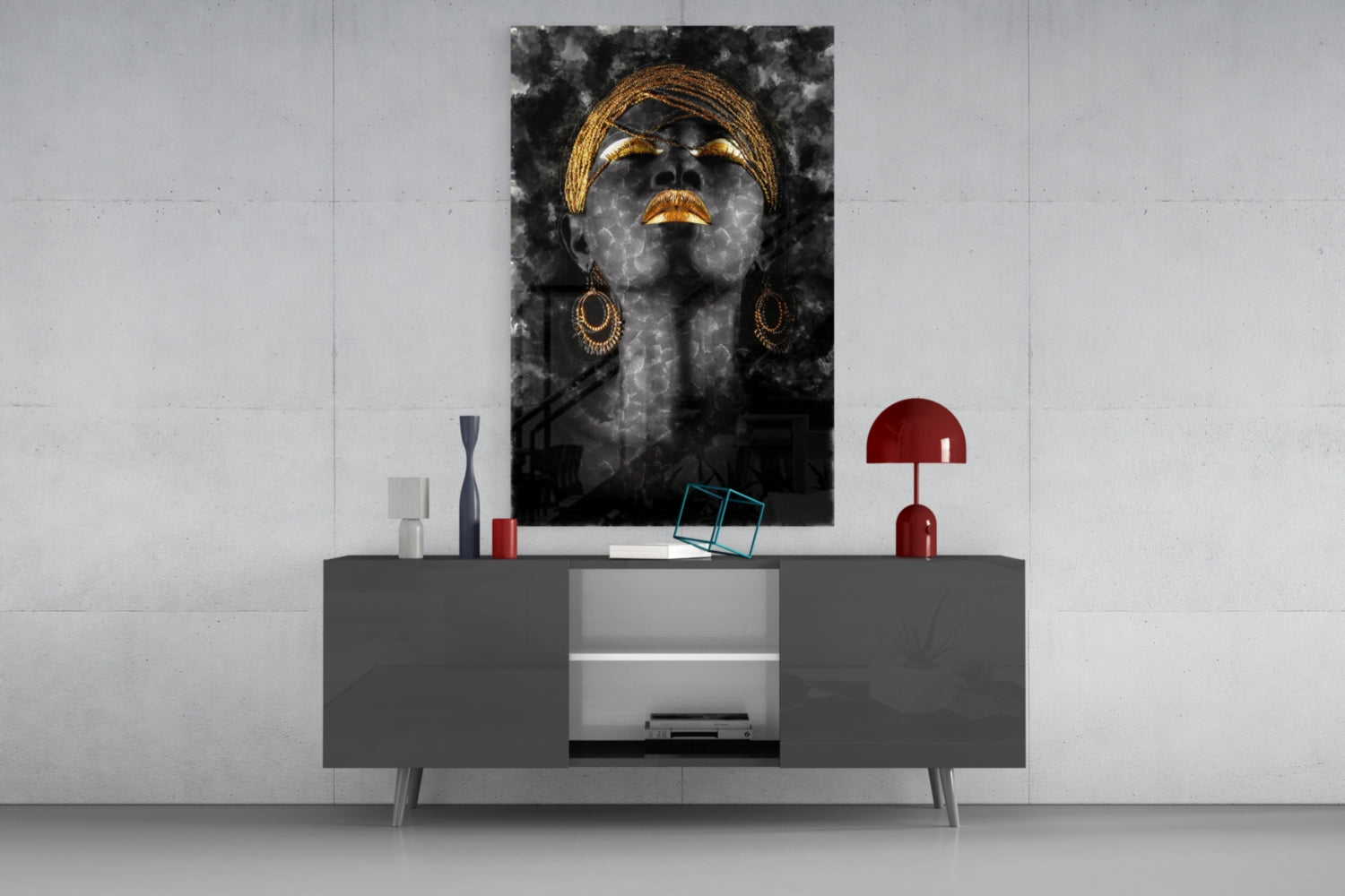 Insigneart USA Insigneart USA African Woman Portrait Glass Wall Art