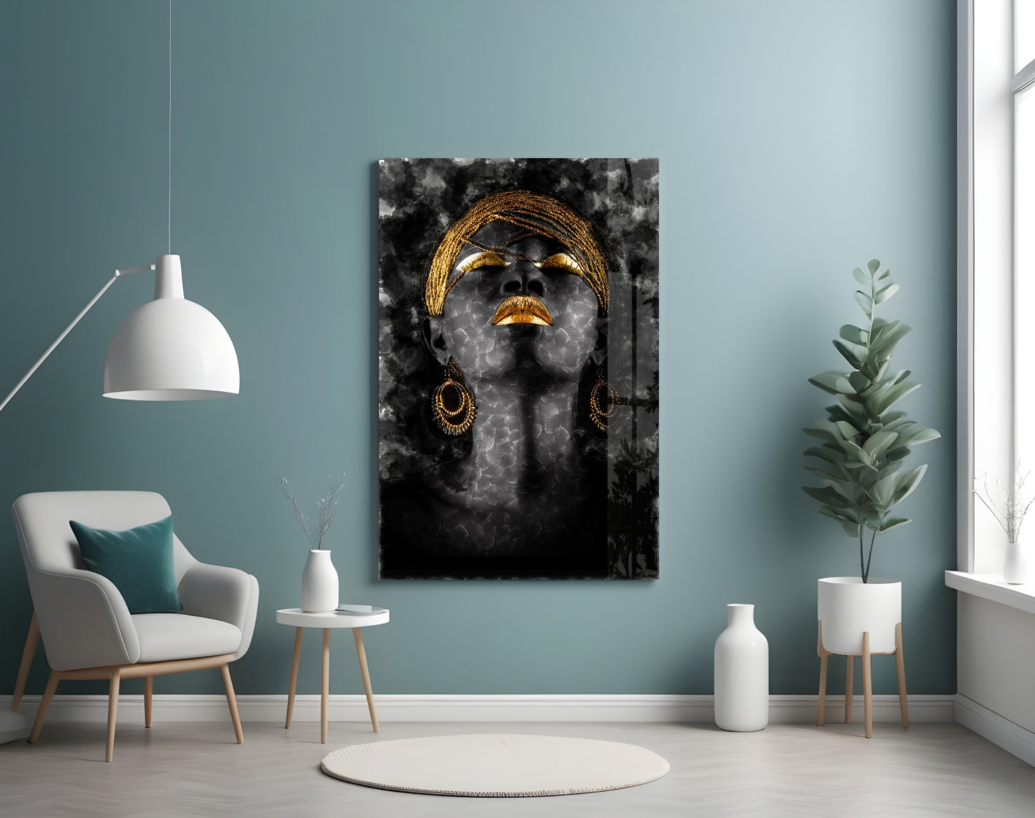 Insigneart USA Insigneart USA African Woman Portrait Glass Wall Art