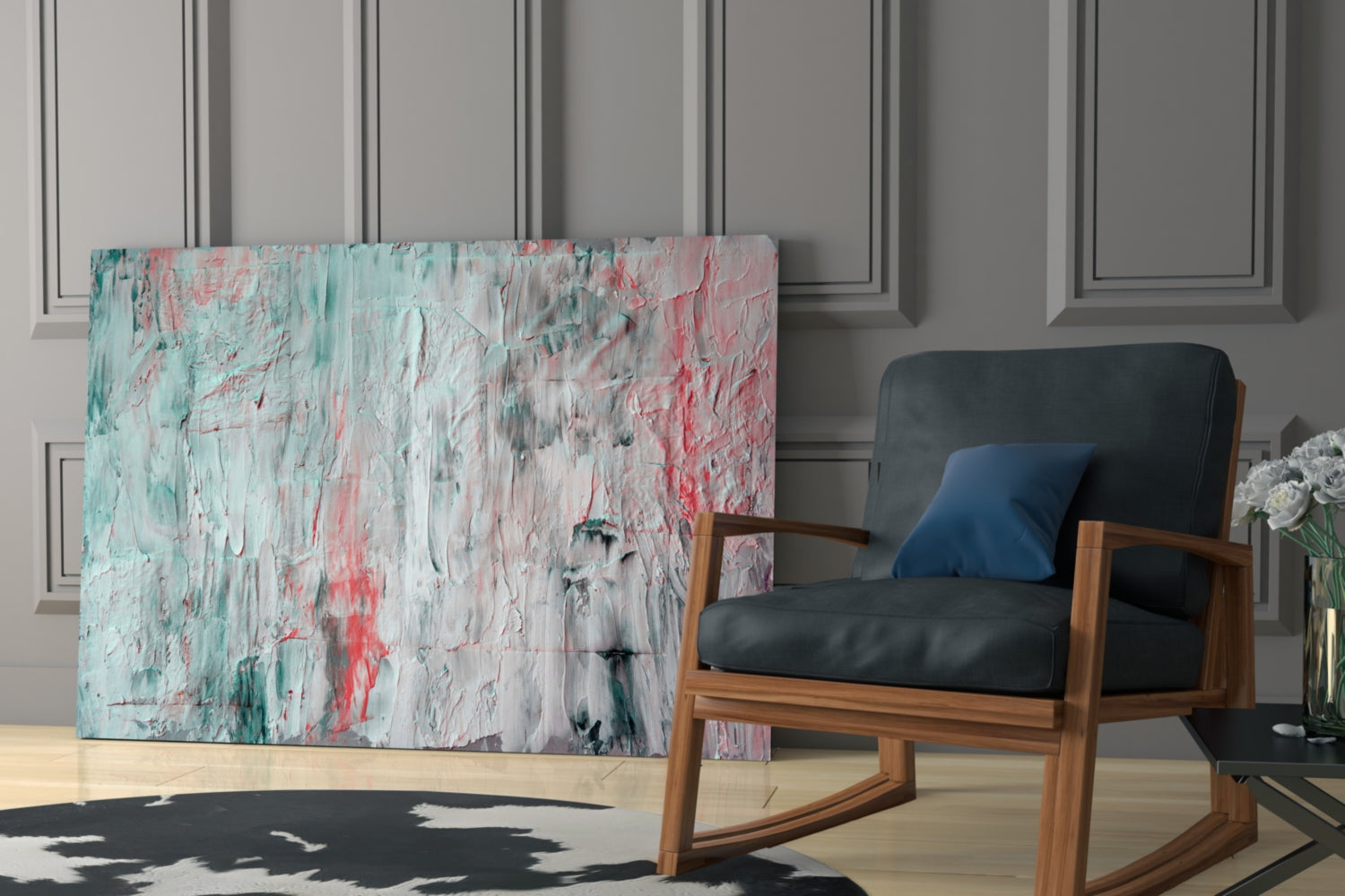 Insigneart USA Insigneart USA Oil Art Effect Abstract Pattern Glass Wall Art