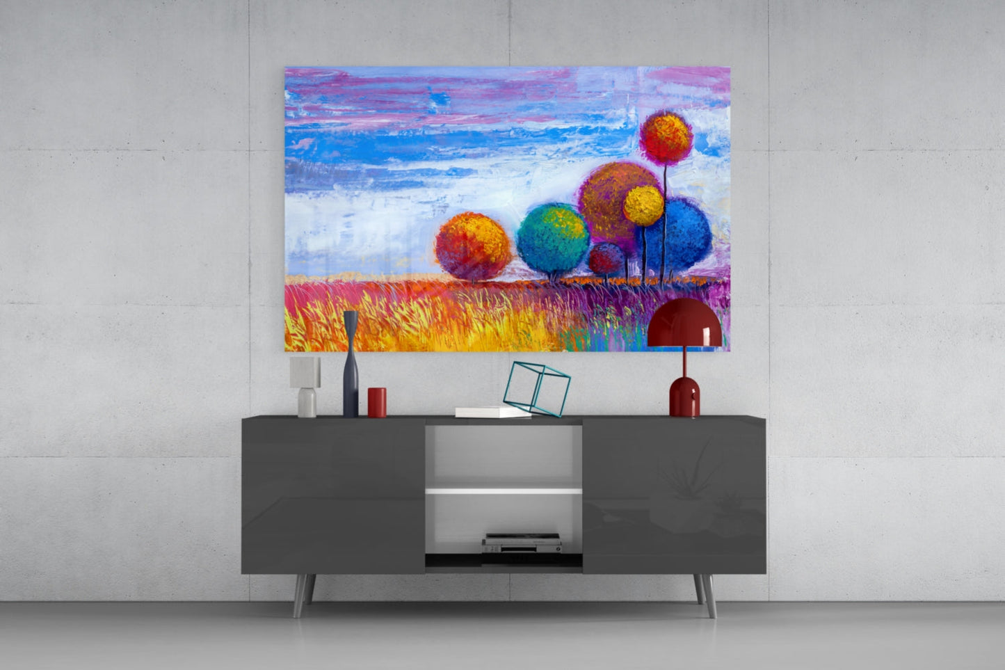 Insigneart USA Insigneart USA Colorful Trees Glass Wall Art