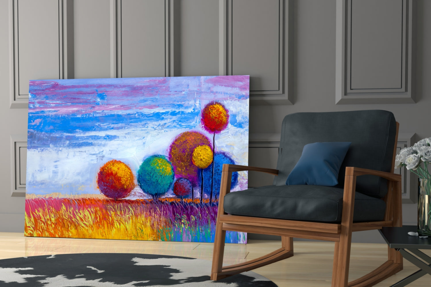 Insigneart USA Insigneart USA Colorful Trees Glass Wall Art