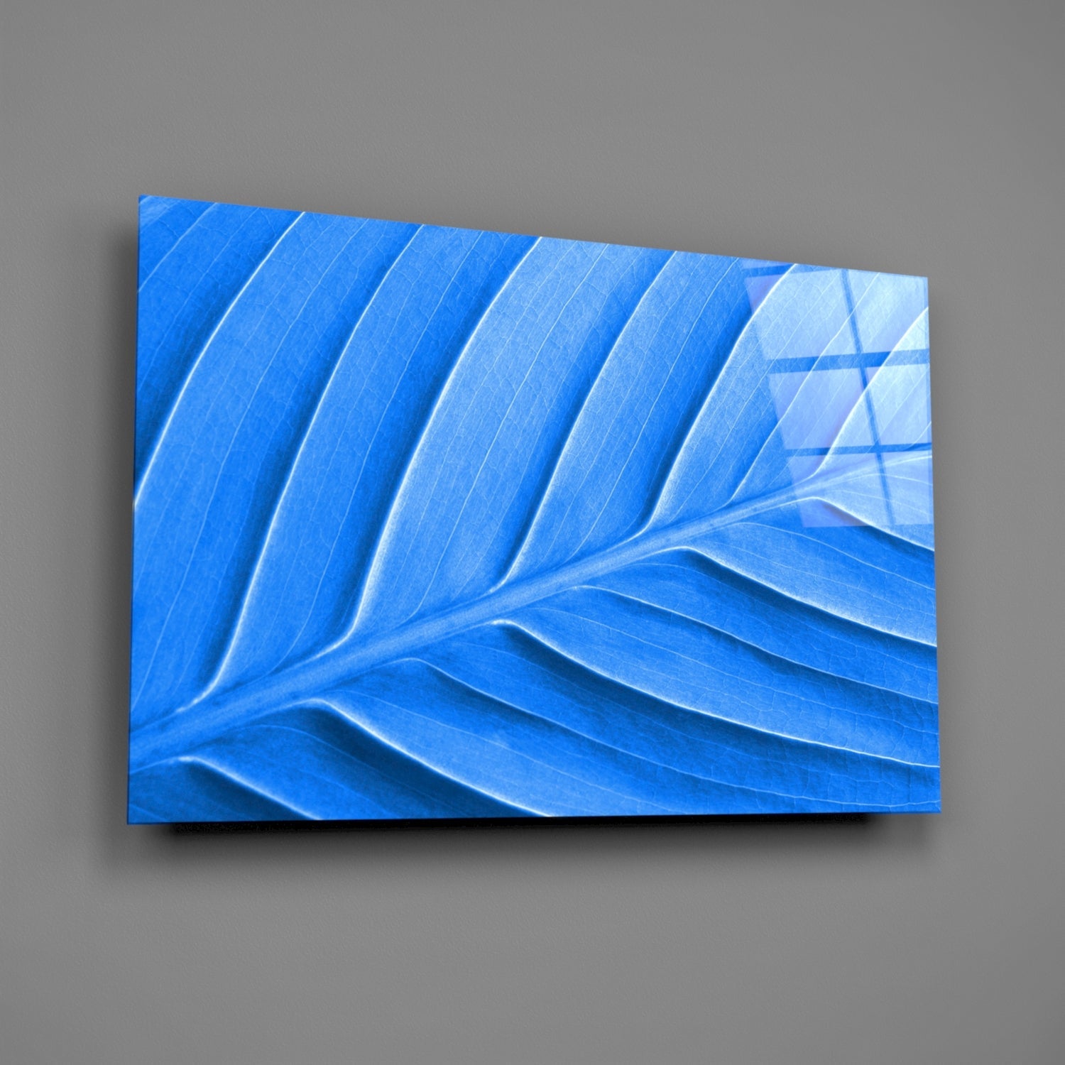 Insigneart USA Insigneart USA Blue Leaf Glass Wall Art