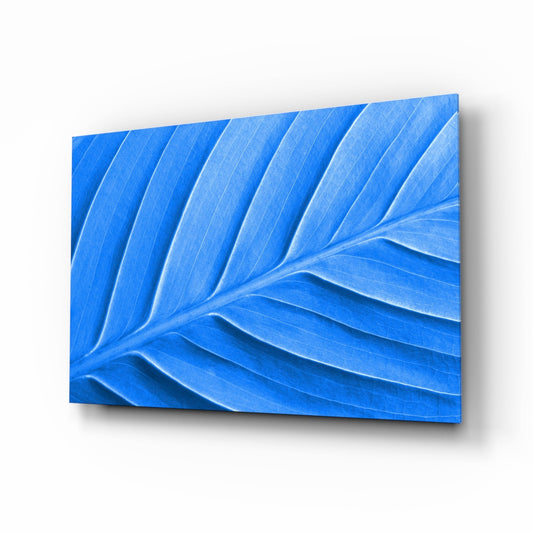 Insigneart USA Insigneart USA Blue Leaf Glass Wall Art