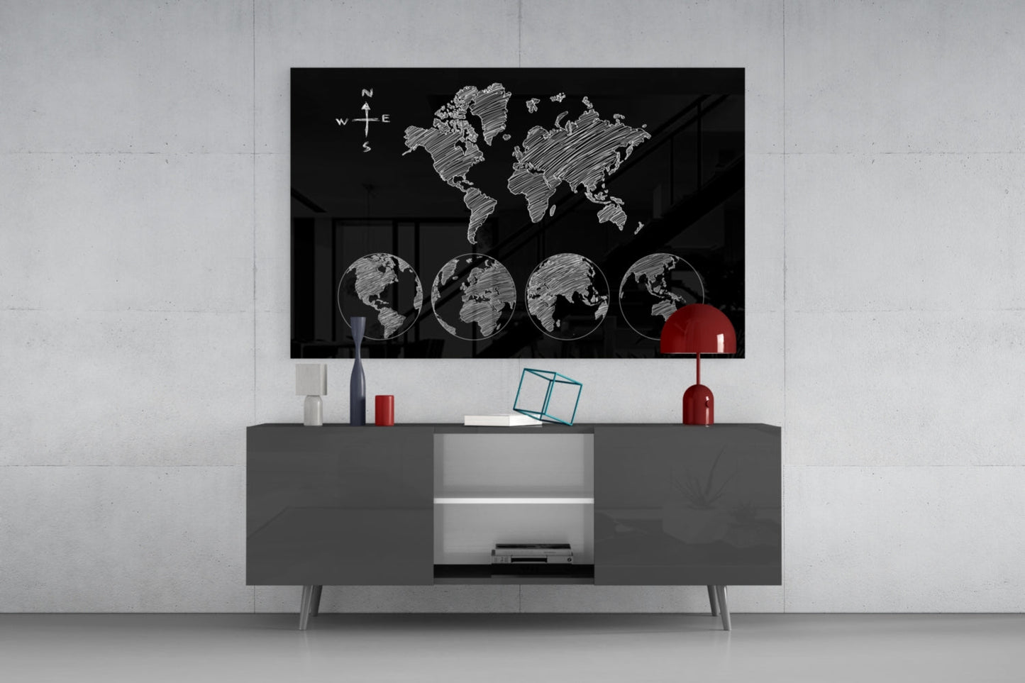 Insigneart USA Insigneart USA Continents Glass Wall Art