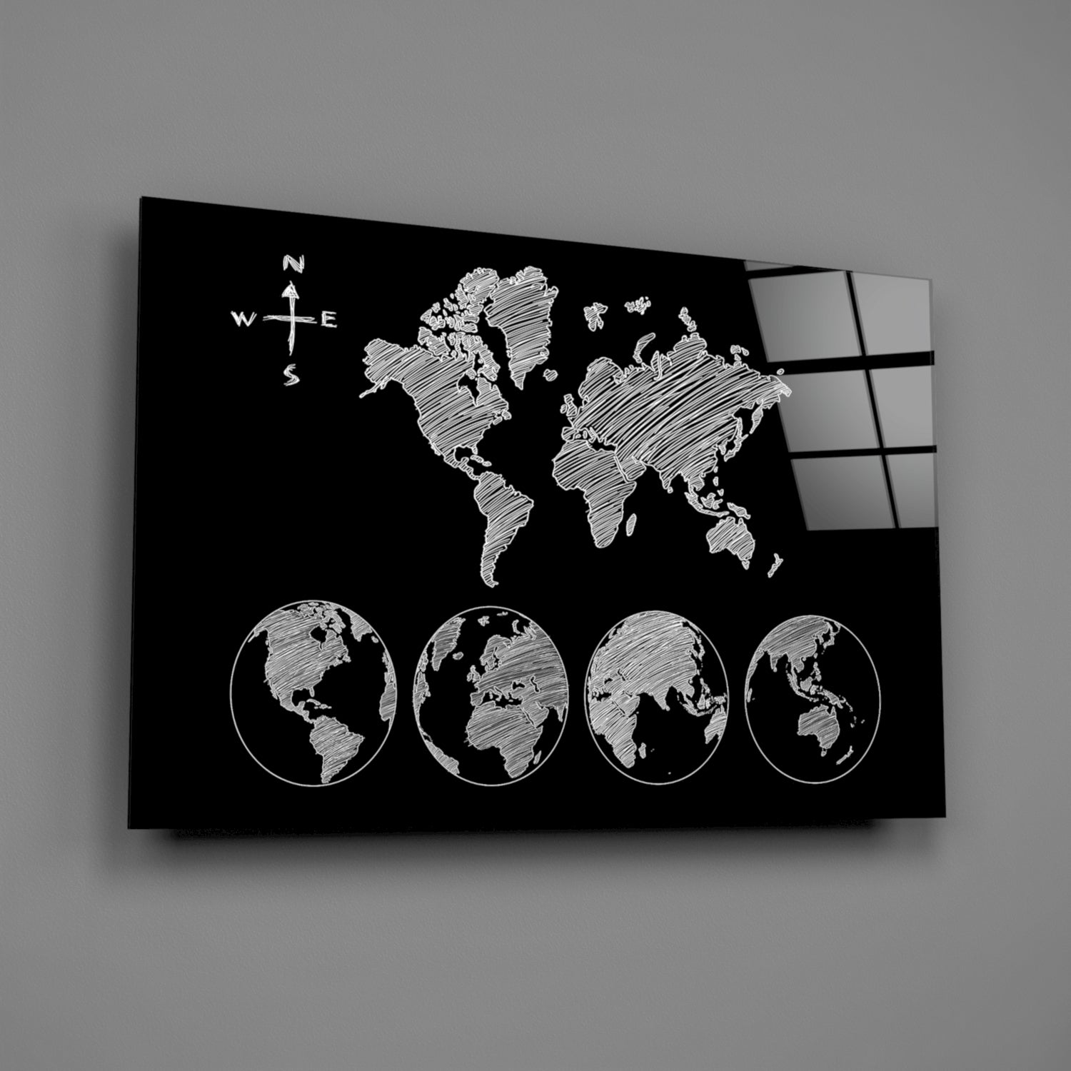 Insigneart USA Insigneart USA Continents Glass Wall Art
