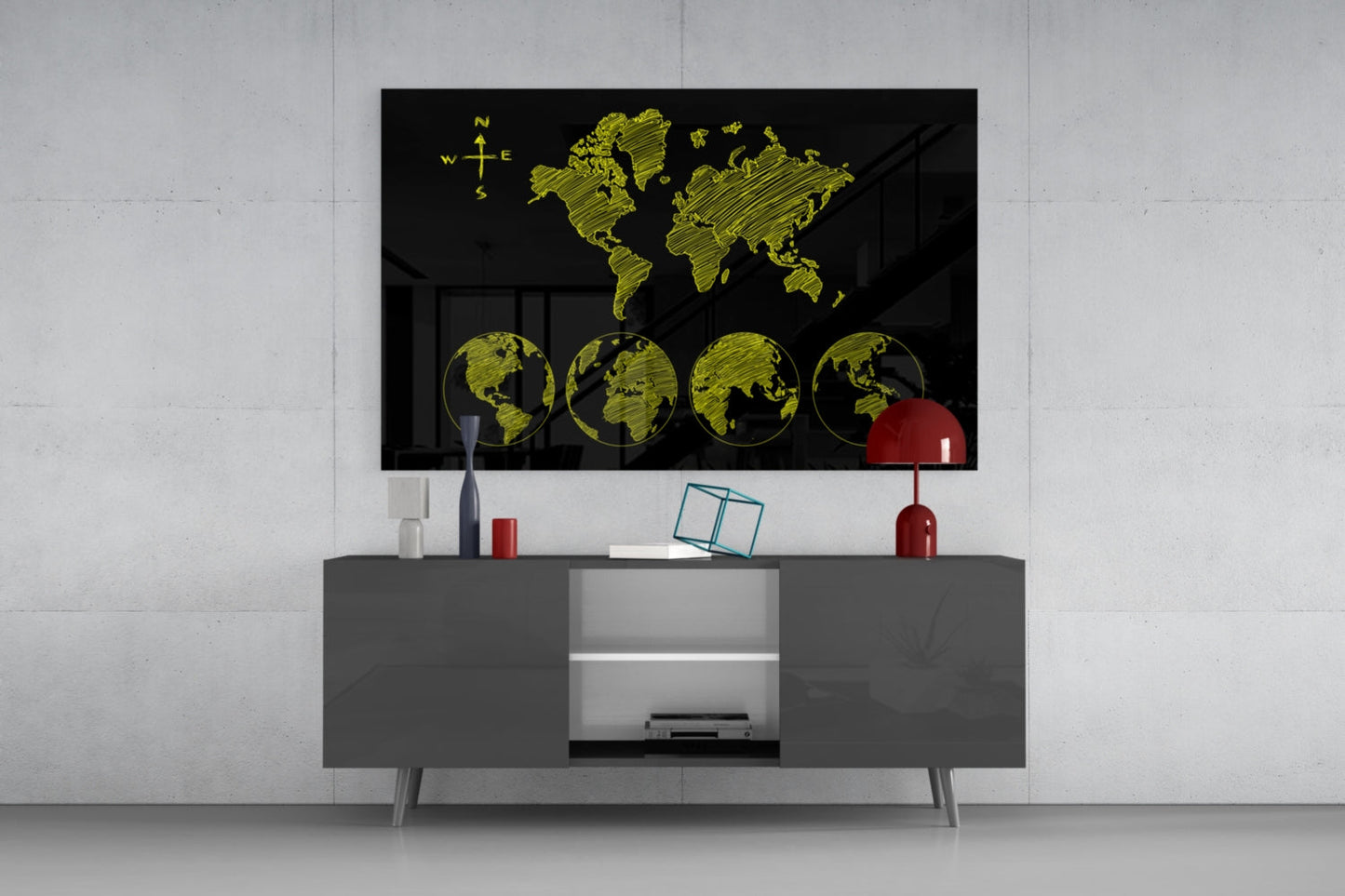 Insigneart USA Insigneart USA Continents Glass Wall Art
