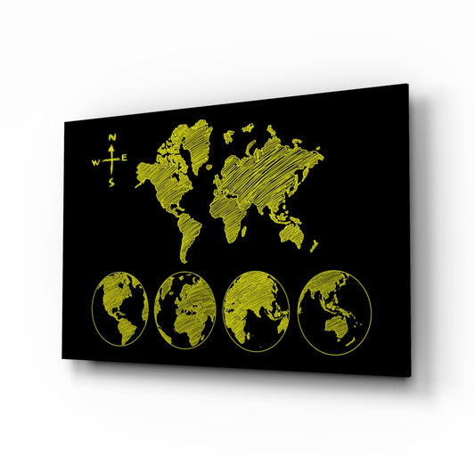 Insigneart USA Insigneart USA Continents Glass Wall Art