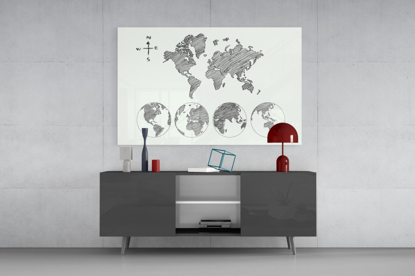 Insigneart USA Insigneart USA Continents Glass Wall Art
