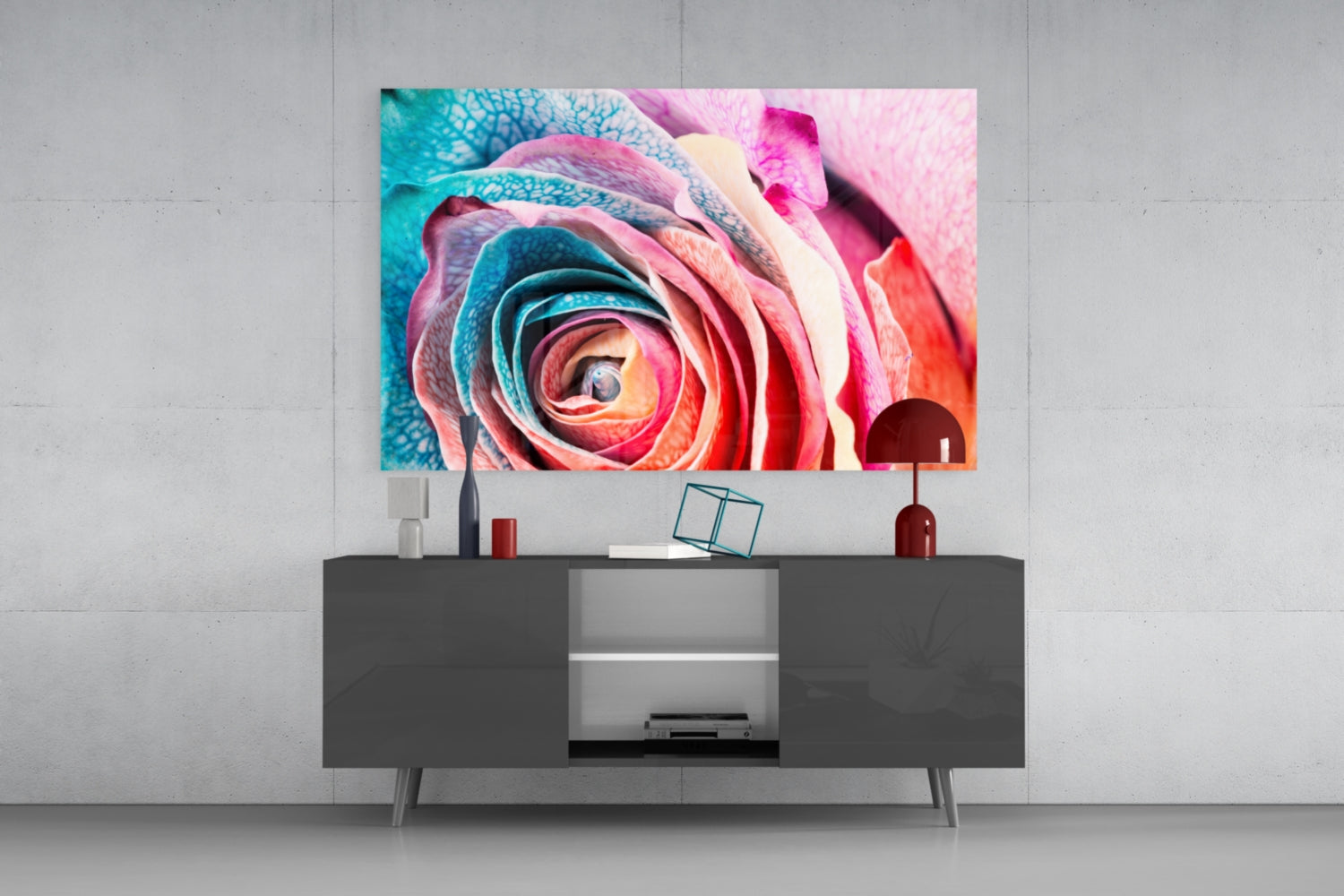 Insigneart USA Insigneart USA Colored Rose Glass Wall Art