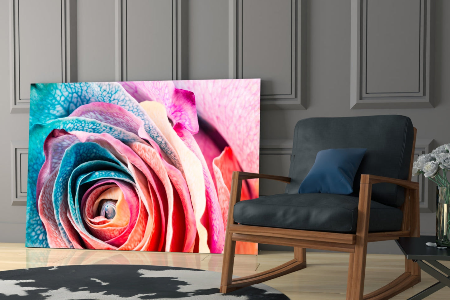 Insigneart USA Insigneart USA Colored Rose Glass Wall Art