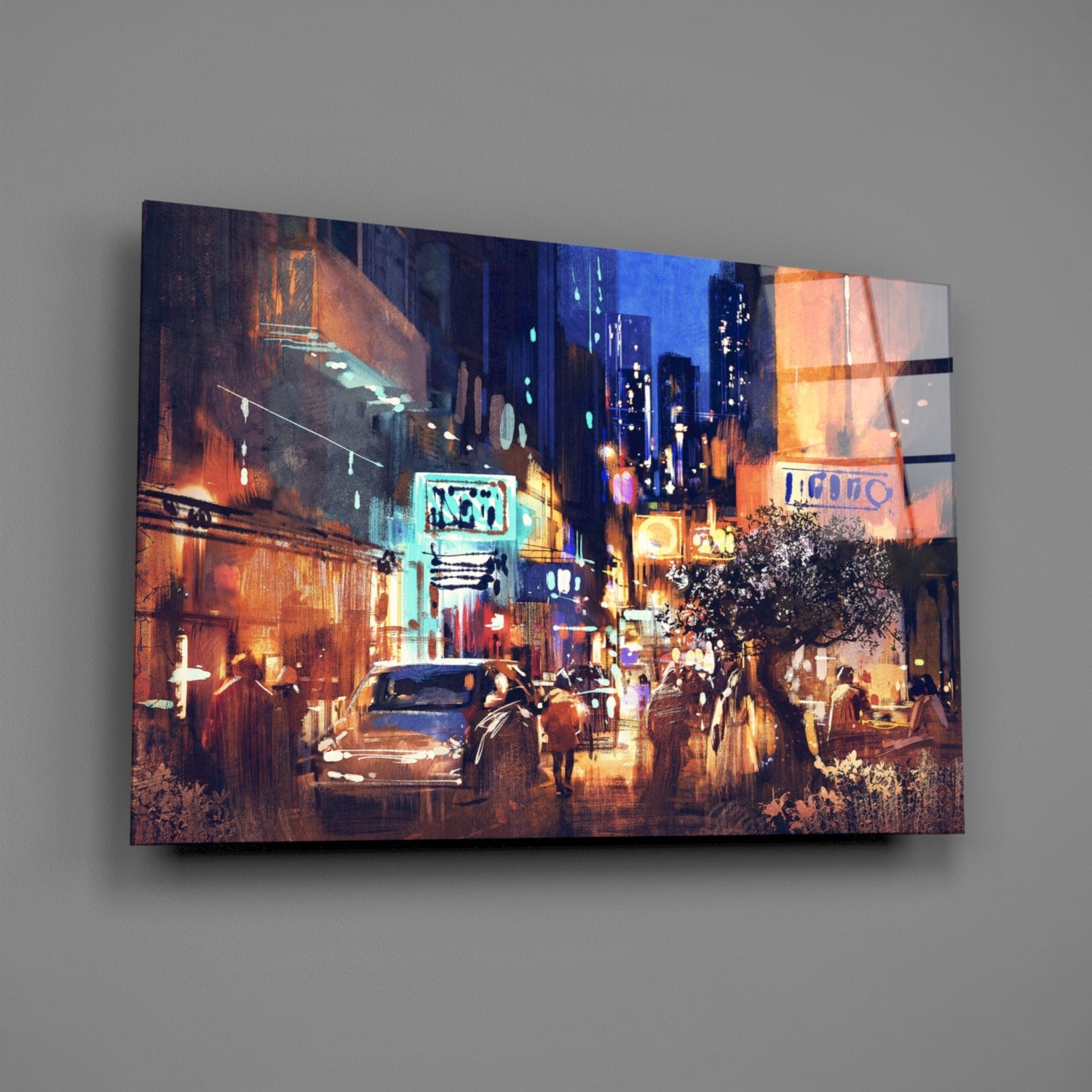 Insigneart USA Insigneart USA City Night Glass Wall Art