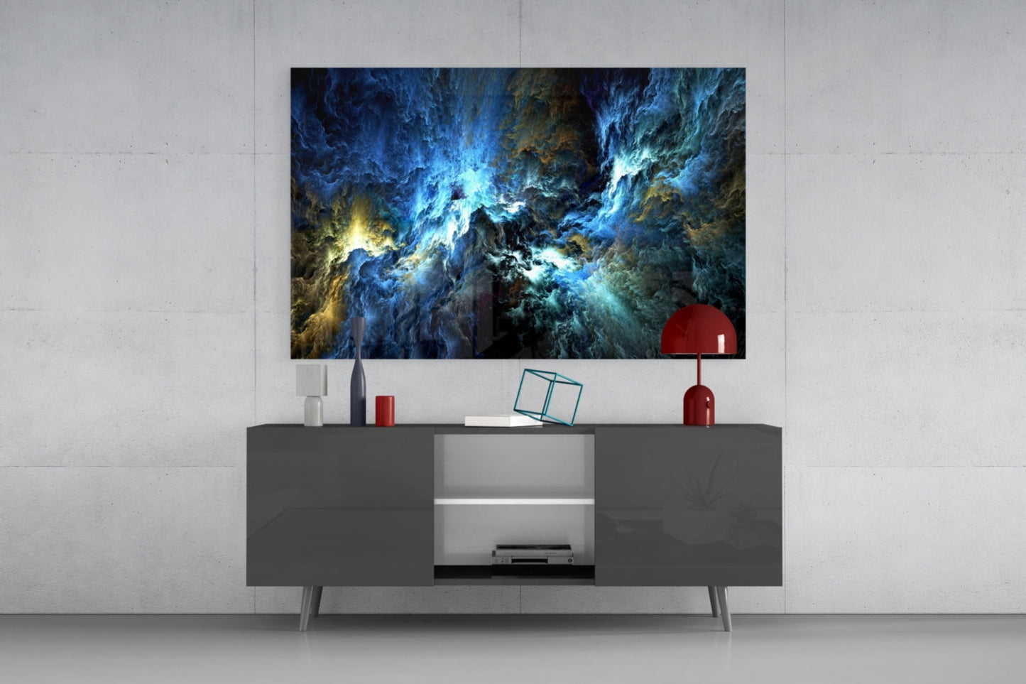Insigneart USA Insigneart USA Cosmic Blue Glass Wall Art