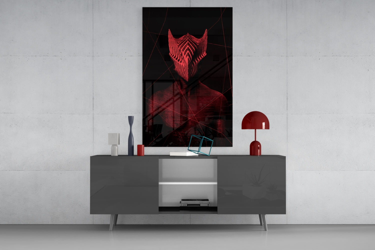 Insigneart USA Insigneart USA Darko Red Glass Wall Art