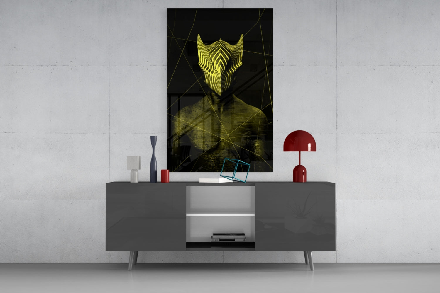Insigneart USA Insigneart USA Darko Yellow Glass Wall Art