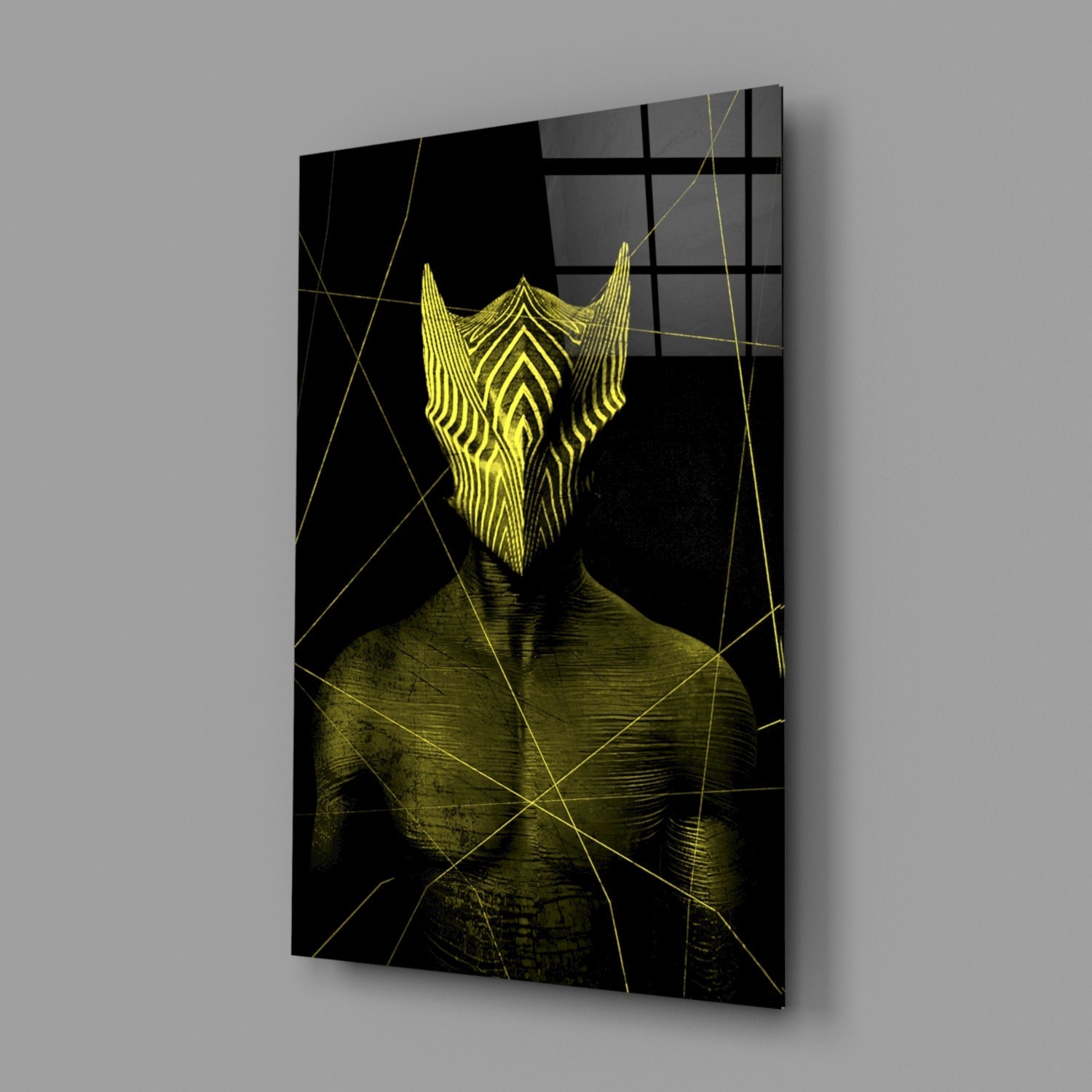 Insigneart USA Insigneart USA Darko Yellow Glass Wall Art