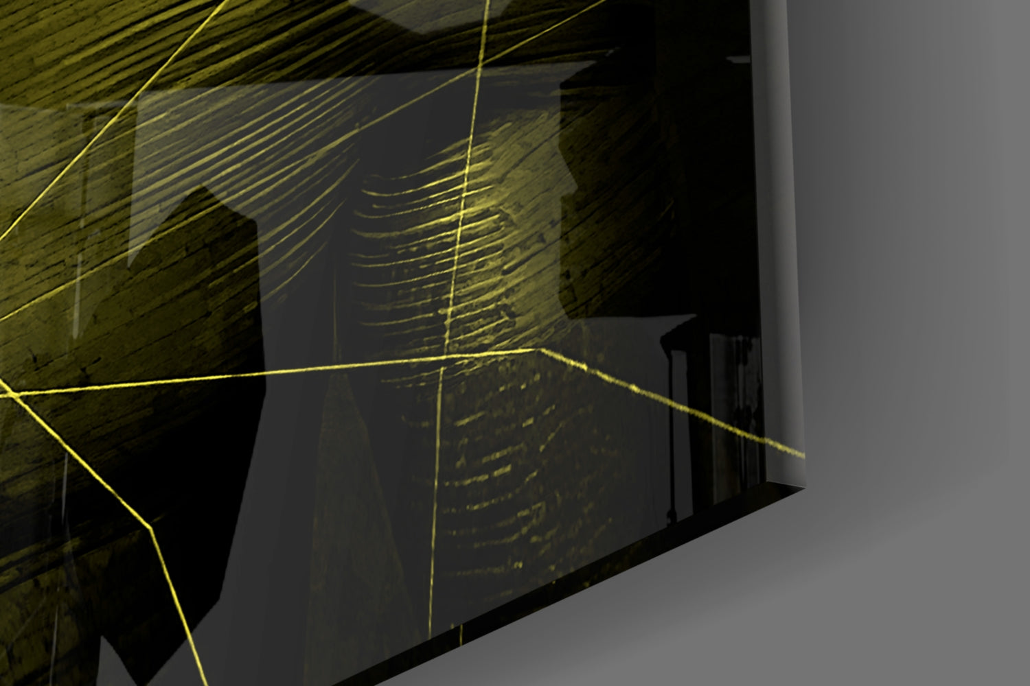 Insigneart USA Insigneart USA Darko Yellow Glass Wall Art