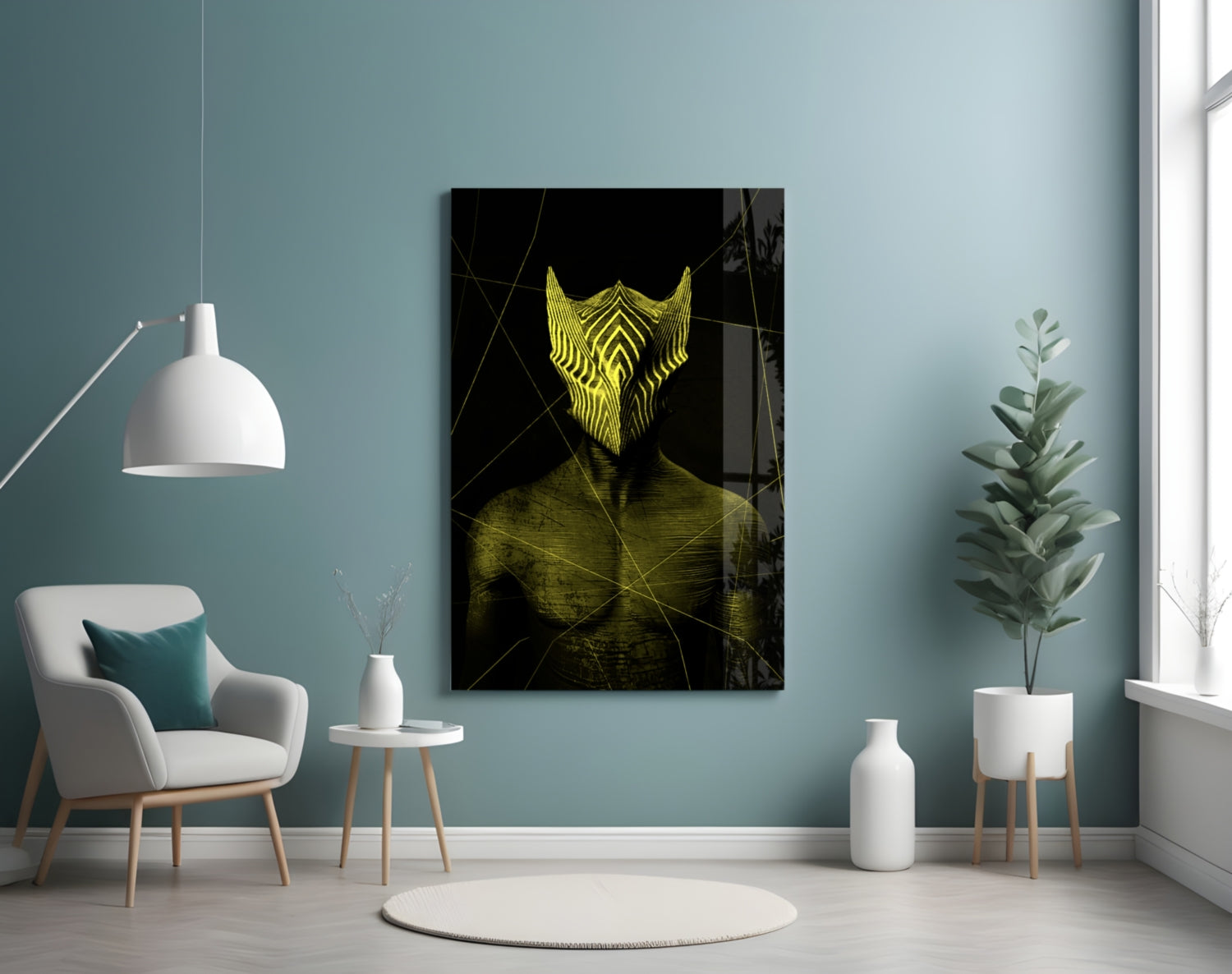 Insigneart USA Insigneart USA Darko Yellow Glass Wall Art