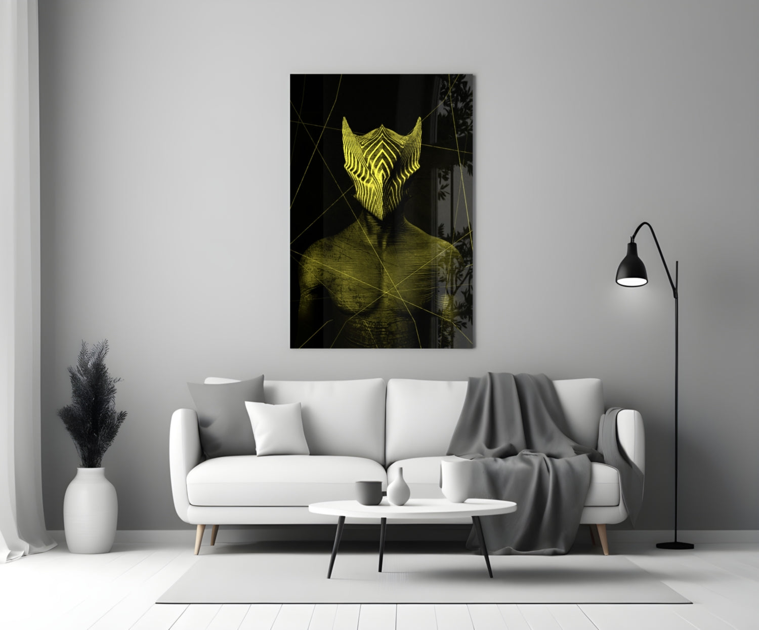Insigneart USA Insigneart USA Darko Yellow Glass Wall Art