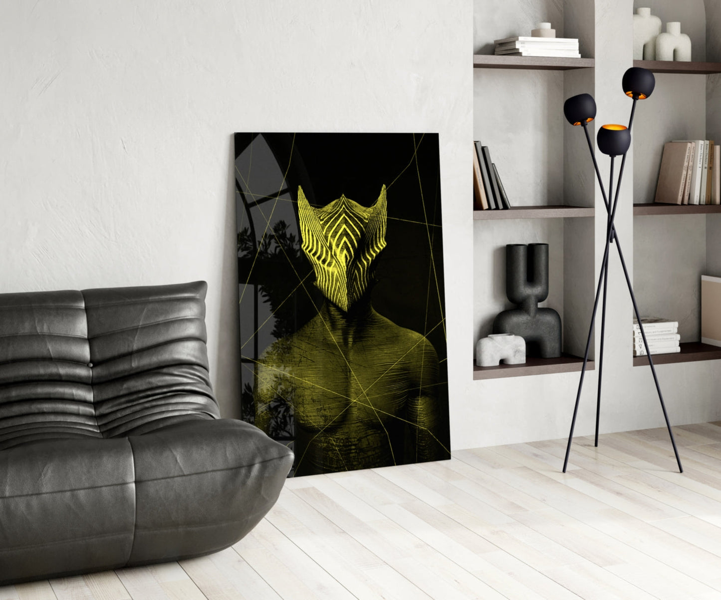Insigneart USA Insigneart USA Darko Yellow Glass Wall Art