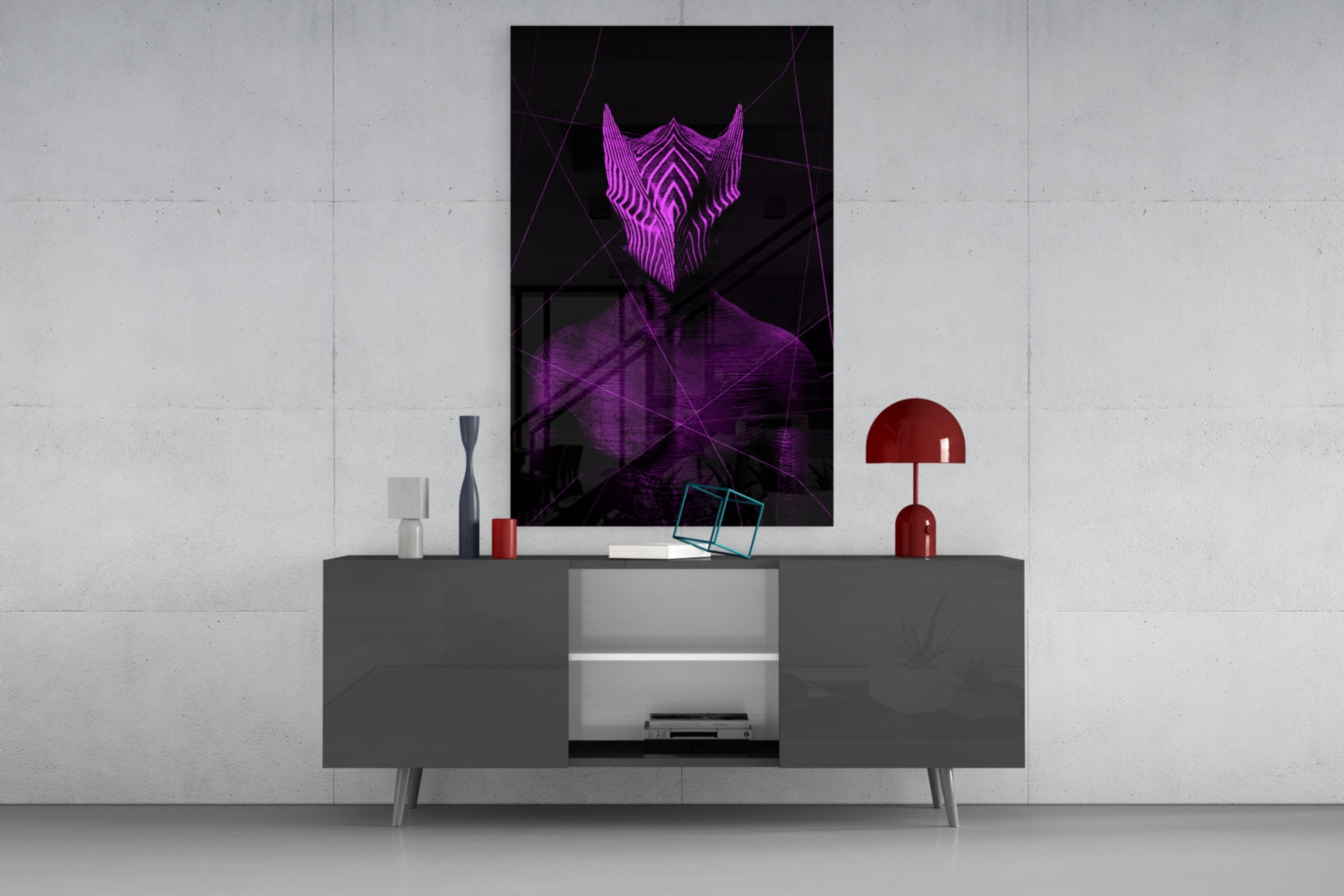 Insigneart USA Insigneart USA Darko Violet Glass Wall Art