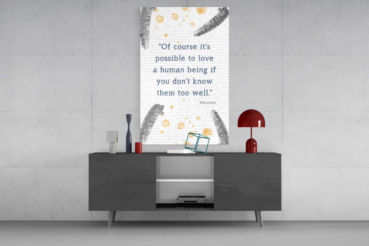 Insigneart USA Insigneart USA Bukowski Quotes Glass Wall Art