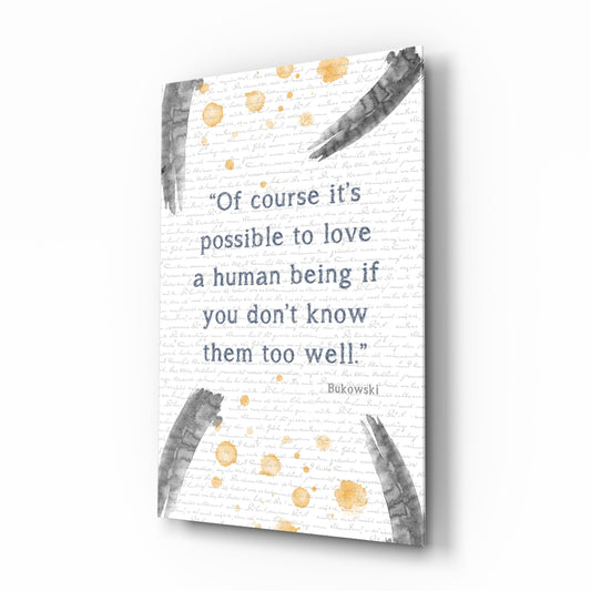 Insigneart USA Insigneart USA Bukowski Quotes Glass Wall Art