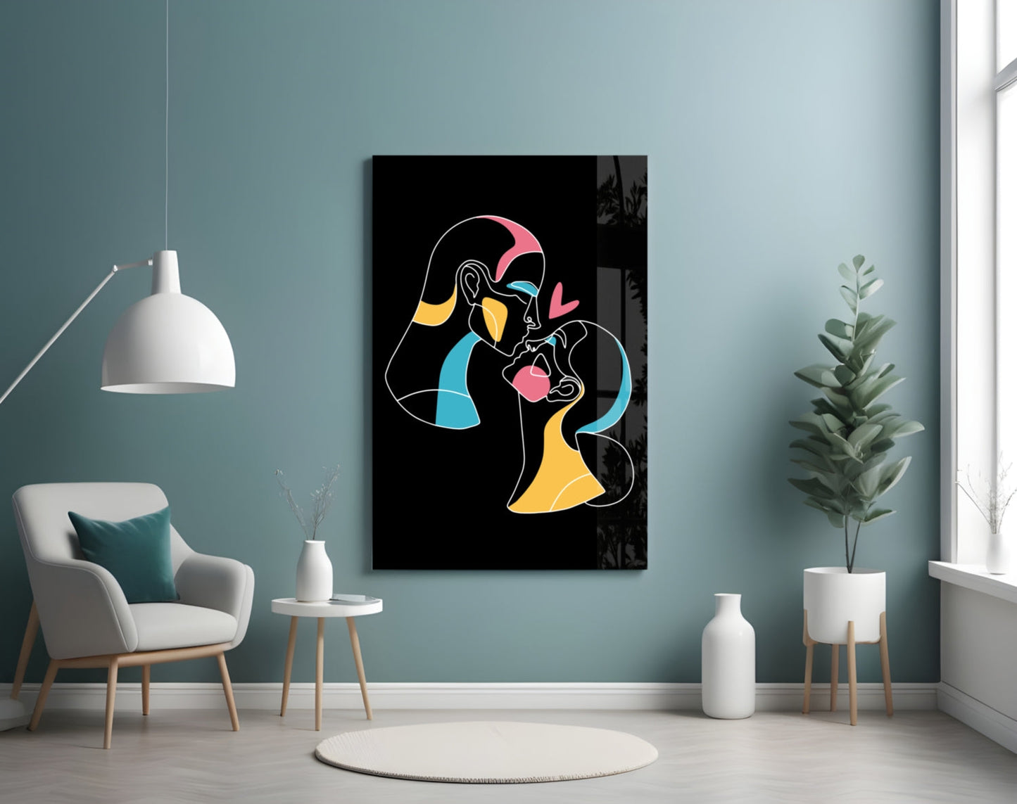Insigneart USA Insigneart USA Abstract Colorful Portrait Glass Wall Art
