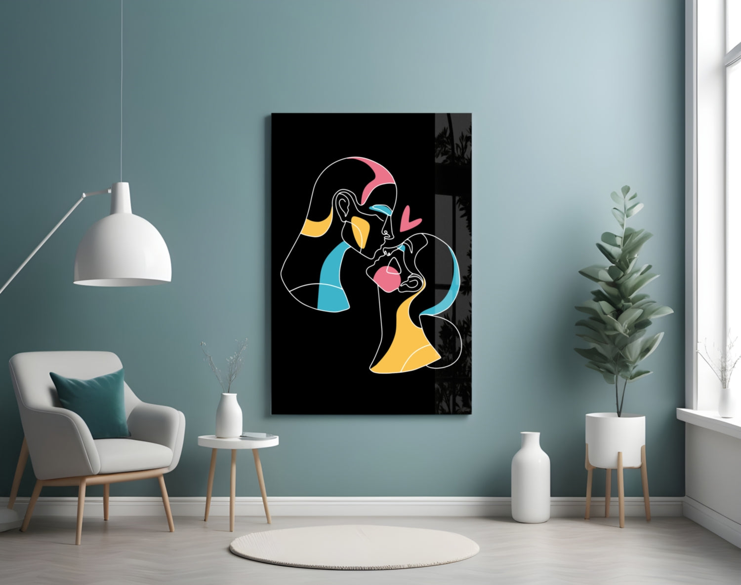Insigneart USA Insigneart USA Abstract Colorful Portrait Glass Wall Art