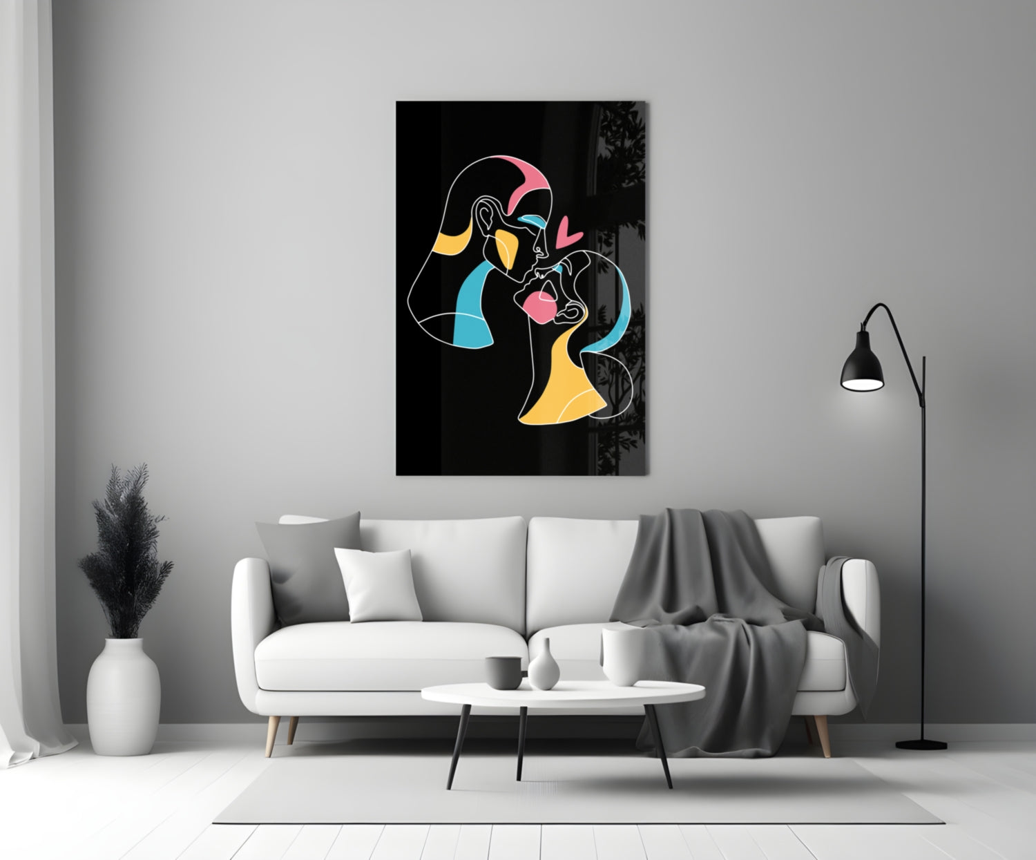Insigneart USA Insigneart USA Abstract Colorful Portrait Glass Wall Art