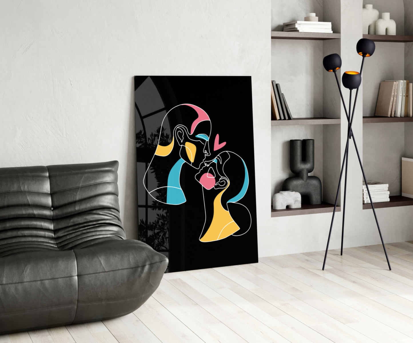 Insigneart USA Insigneart USA Abstract Colorful Portrait Glass Wall Art