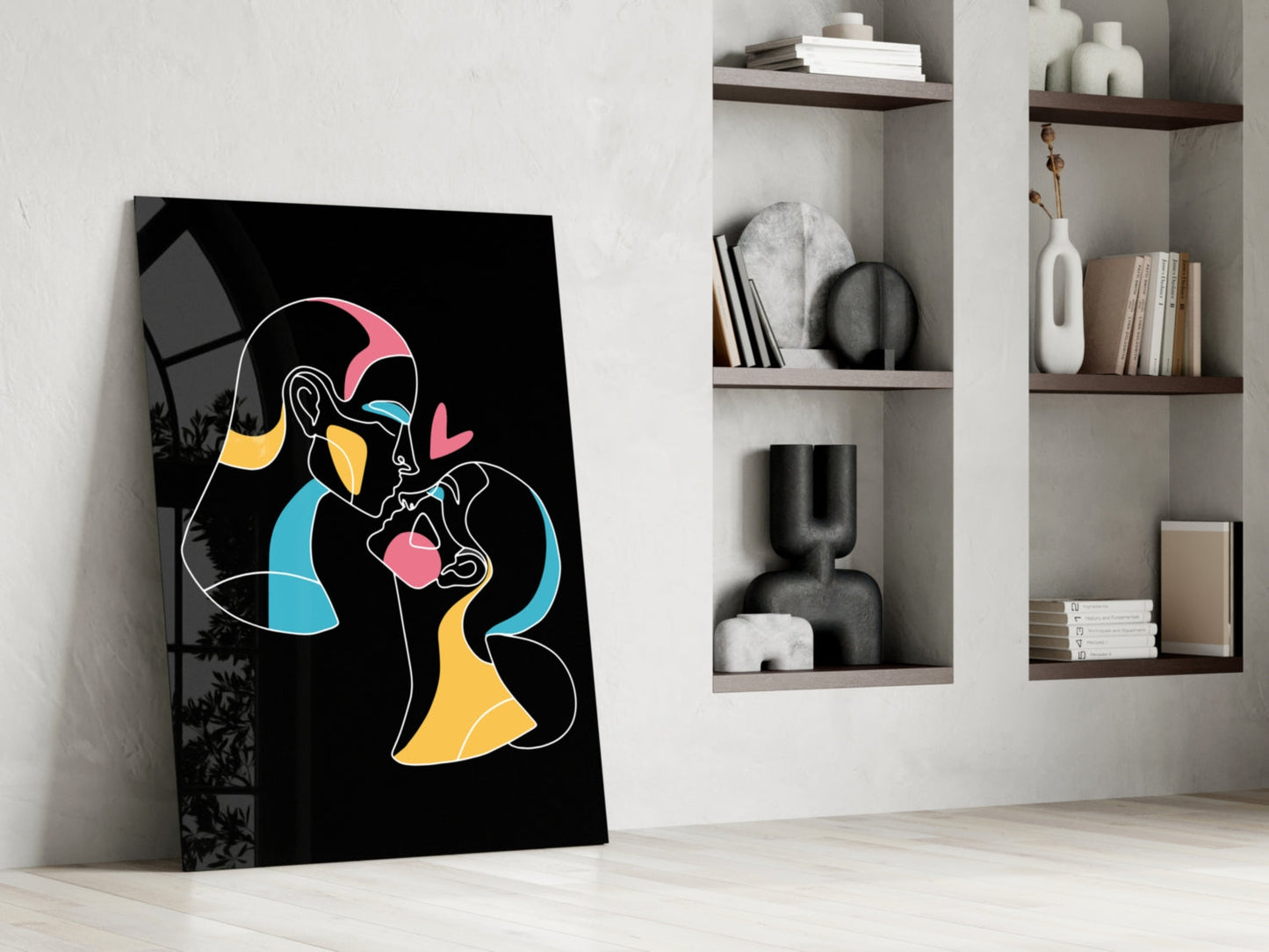 Insigneart USA Insigneart USA Abstract Colorful Portrait Glass Wall Art