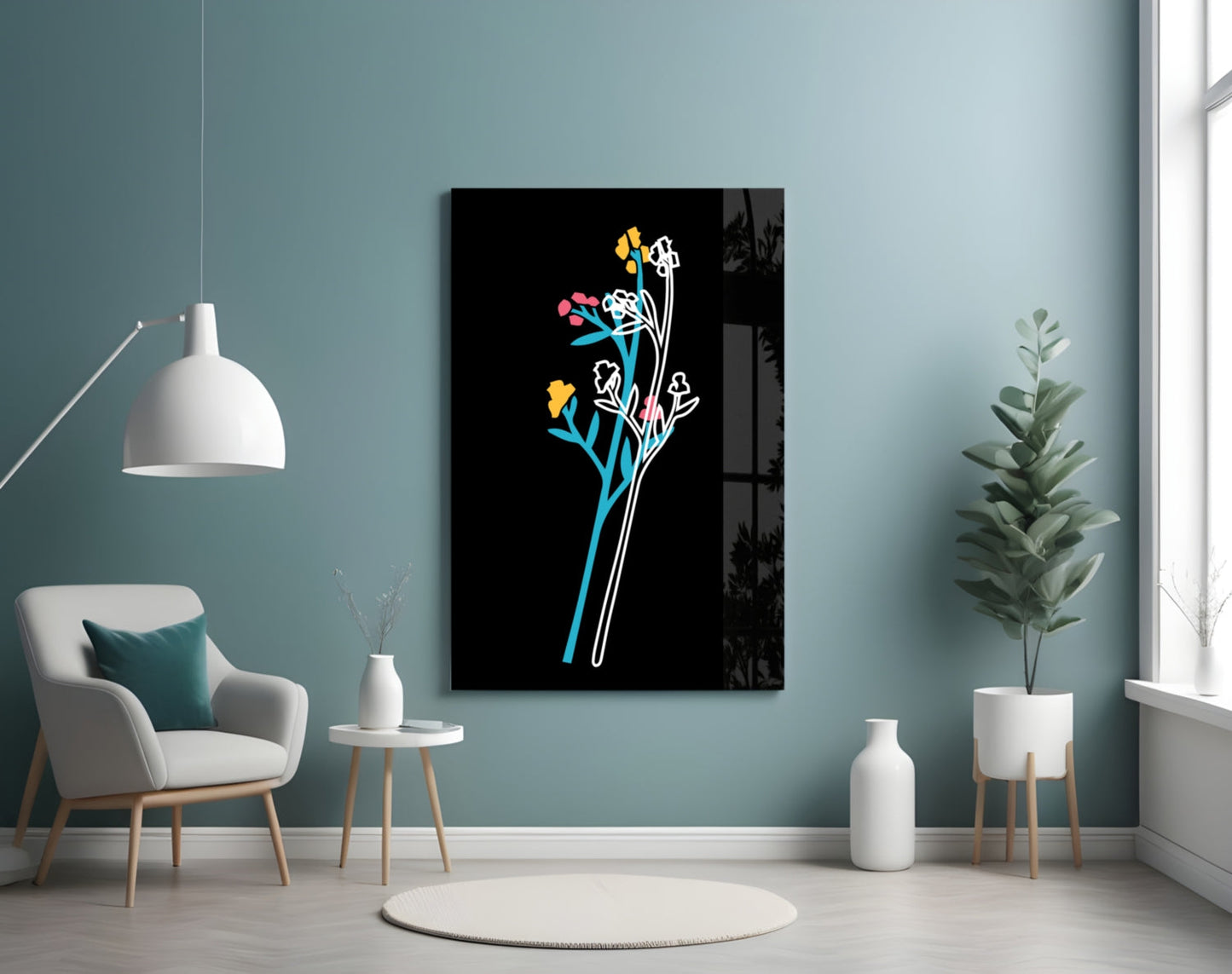 Insigneart USA Insigneart USA Abstract Colorful Flowers Glass Wall Art