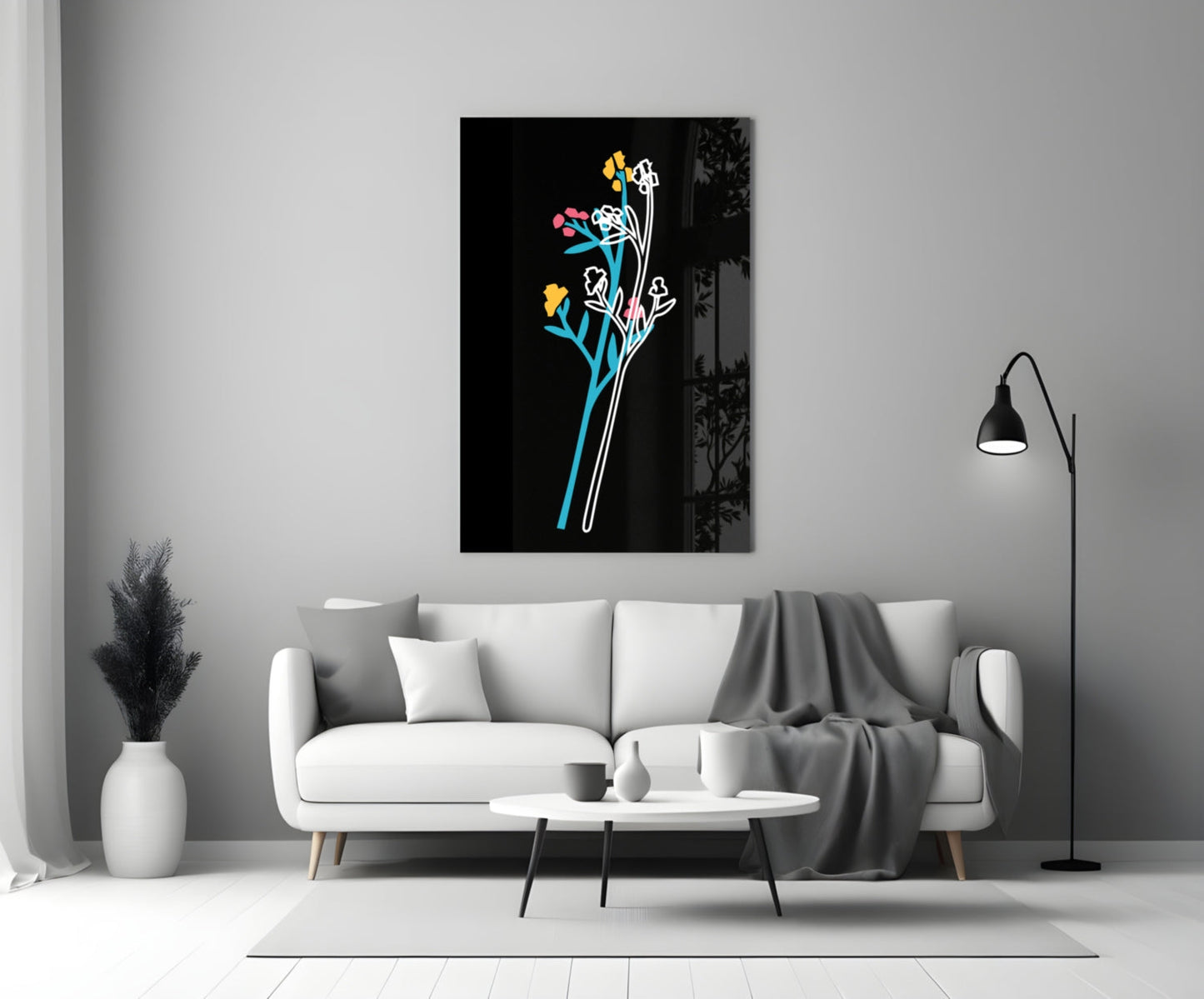 Insigneart USA Insigneart USA Abstract Colorful Flowers Glass Wall Art
